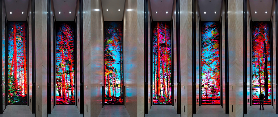 MUSE Design Winners - Backlit Art Glass Feature Walls